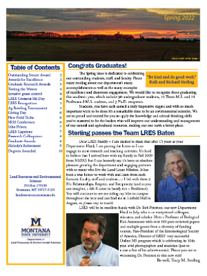 An image of the front page of the 2022 LRES annual newsletter