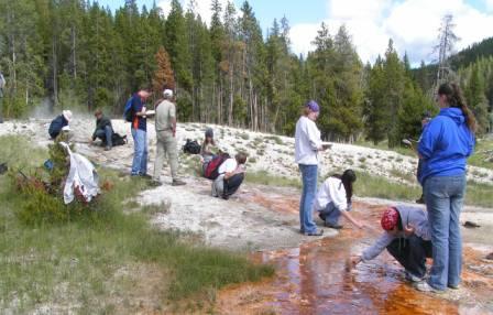 David Ward with Camp students at Yellowstone National Park