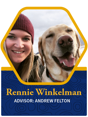 Rennie Winkelman Bio Photo with her yellow lab