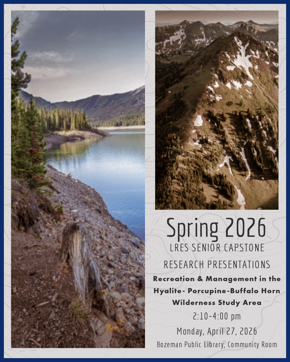 poster of the Spring 2026 Capstone paper that includes an image of the Hyalite Reservoir