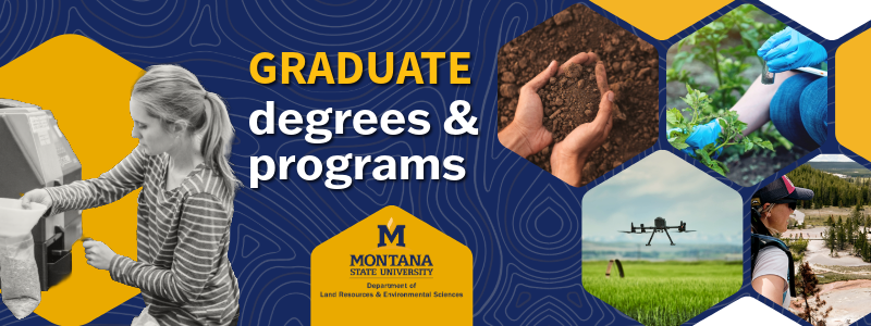 banner for graduate programs featuring students